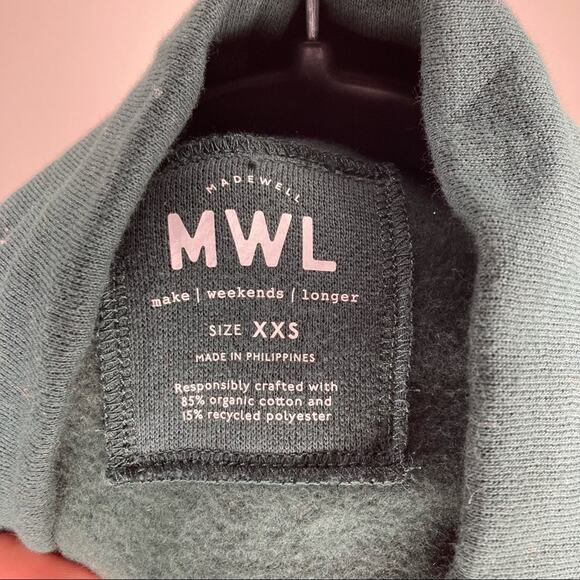 NWT MADEWELL MWL Betterterry Relaxed Turtleneck Sweatshirt Spruce Green XXS - Picture 4 of 5